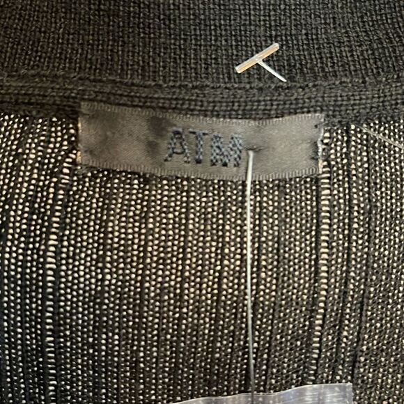 ATM ANTHONY THOMAS MELLILO Polo button Front Black sweater dress NWT. XS - Picture 8 of 9